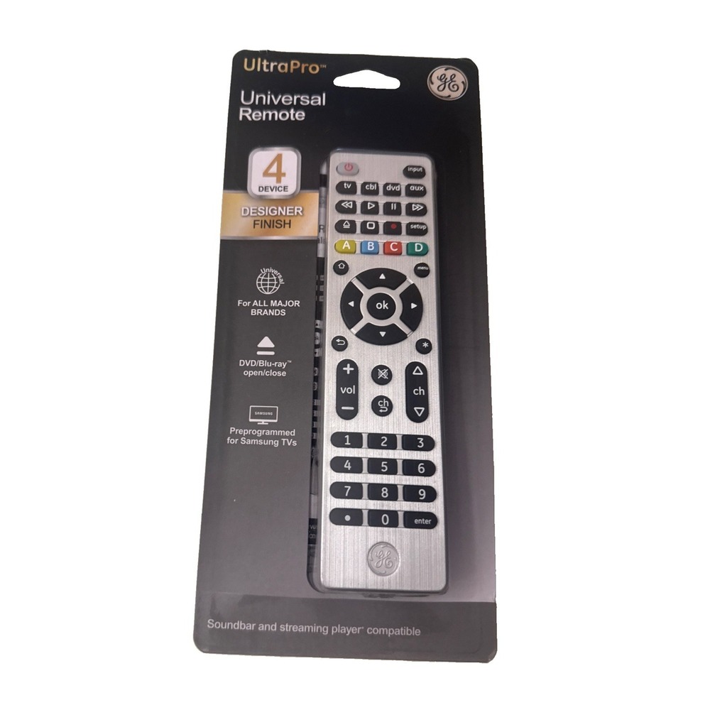 General Electric 33709 4 Device Universal Remote Control - Silver